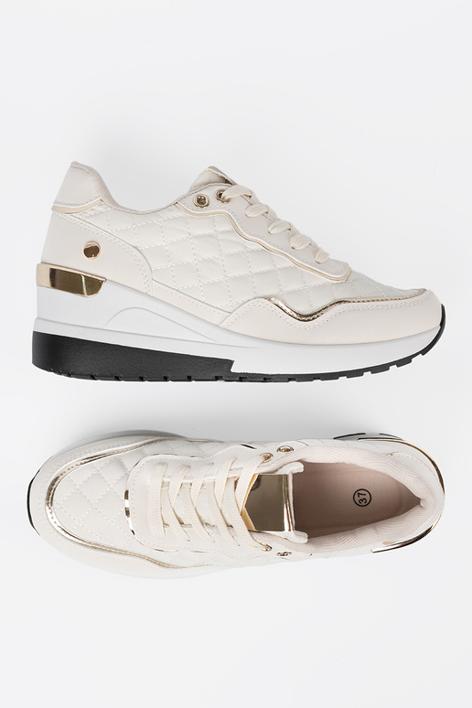 beige Scarpe modello sneakers z połyskującymi d oromi akcentami