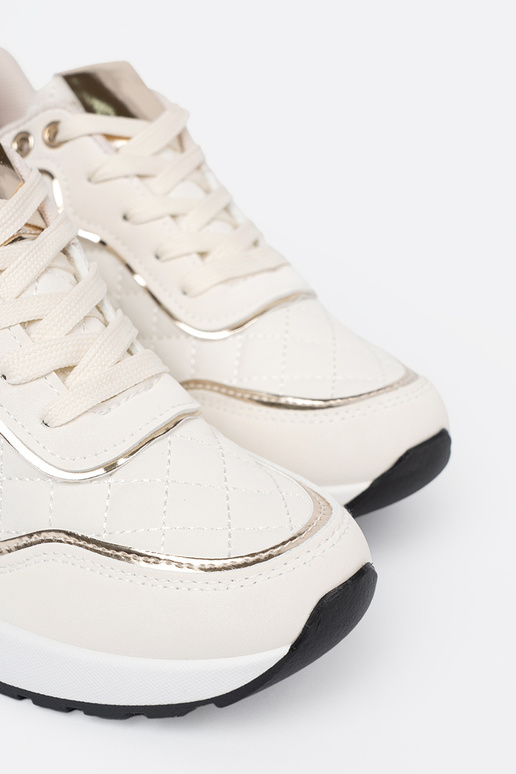 beige Scarpe modello sneakers z połyskującymi d oromi akcentami