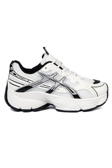 Bianco-colore nero conveniente Scarpe modello sneakers con rete 2