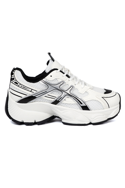 Bianco-colore nero conveniente Scarpe modello sneakers con rete