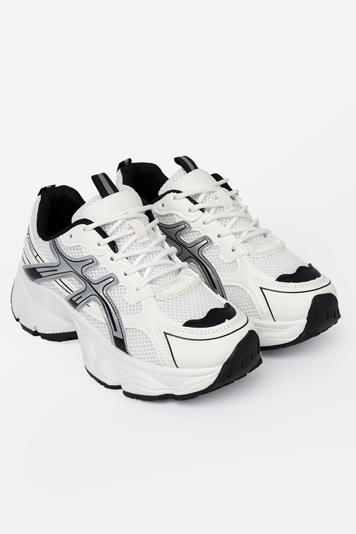 Bianco-colore nero conveniente Scarpe modello sneakers con rete