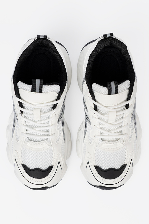 Bianco-colore nero conveniente Scarpe modello sneakers con rete