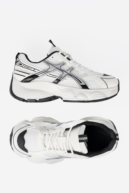 Bianco-colore nero conveniente Scarpe modello sneakers con rete