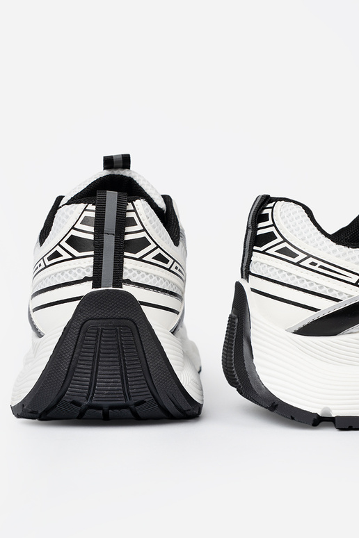 Bianco-colore nero conveniente Scarpe modello sneakers con rete