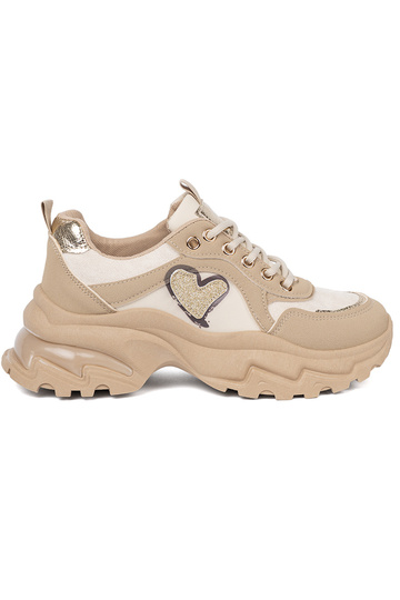 beige Scarpe modello sneakers z ozdobnym d orom cuorem 2