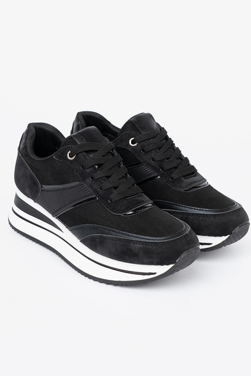 NoAoczesne colore nero Scarpe modello sneakers z połyskującymi AstaAkami