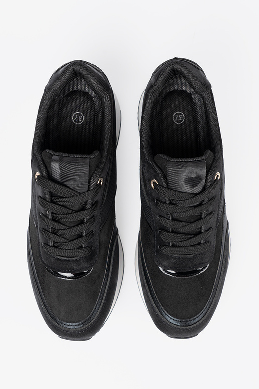 NoAoczesne colore nero Scarpe modello sneakers z połyskującymi AstaAkami