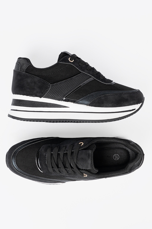 NoAoczesne colore nero Scarpe modello sneakers z połyskującymi AstaAkami