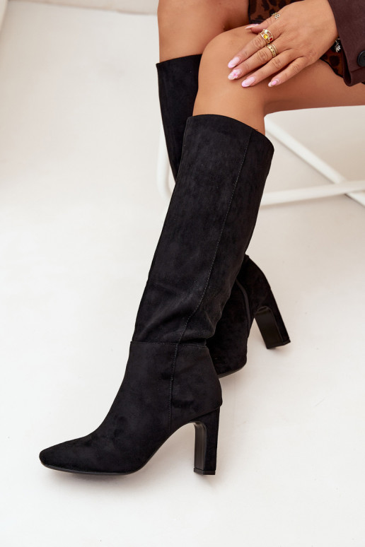 stivali da donna con i tacchi riscaldamento colore nero Zamira