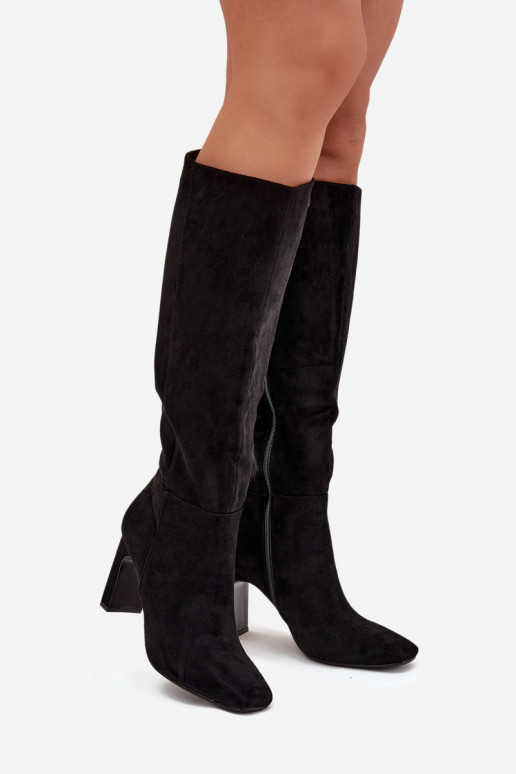 stivali da donna con i tacchi riscaldamento colore nero Zamira