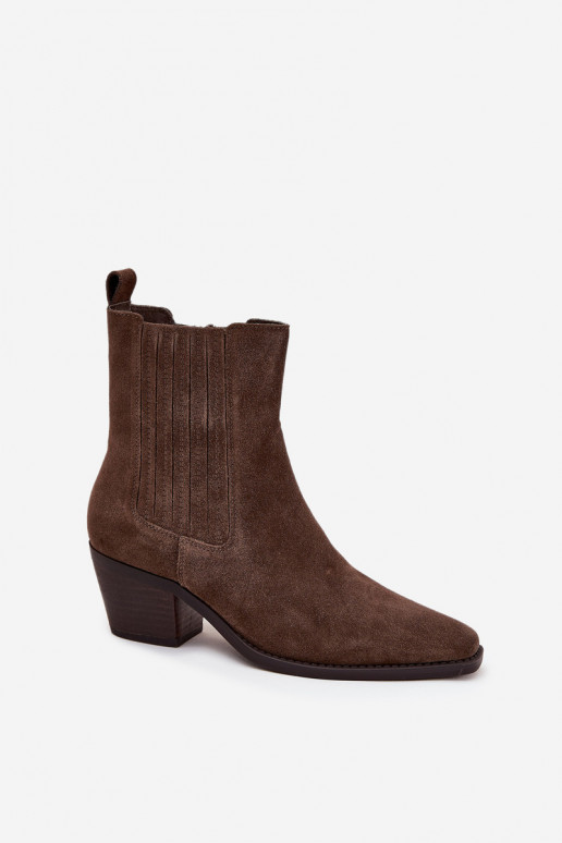 dalla pelle scamosciata Stivali con riscaldamento interno colore kaki Arelia