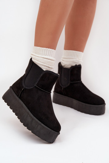 Sneakers eleganti nere e bianche con suola spessa