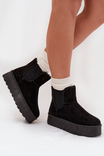 Sneakers eleganti nere e bianche con suola spessa 2