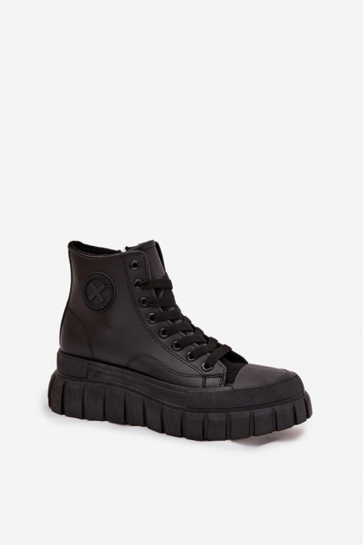 riscaldamento scarpe per il tempo libero con suola Femminile con una piattaforma Serratura colore nero Sarira