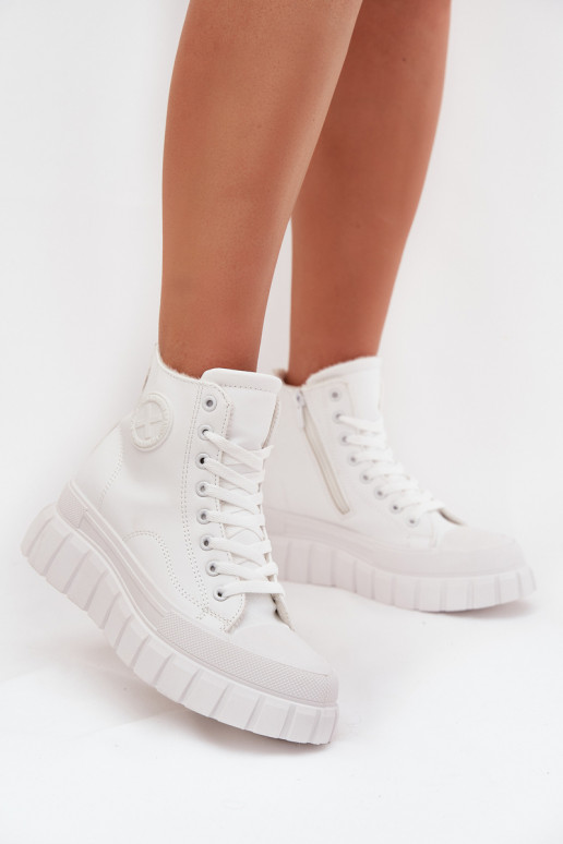 riscaldamento scarpe per il tempo libero con suola Femminile con una piattaforma Serratura Colore bianco Sarira