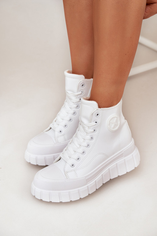 riscaldamento scarpe per il tempo libero con suola Femminile con una piattaforma Serratura Colore bianco Sarira