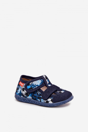 Pantofole Milami Infantile con chiusure adesive IN Palle blu scuro Reathiana