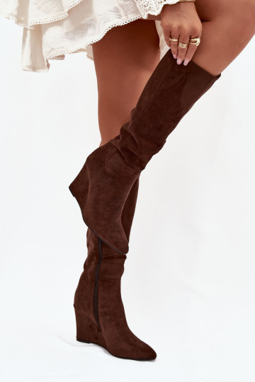 riscaldamento stivali da donna Su un cuneo CzekoladoAe Rosina 2