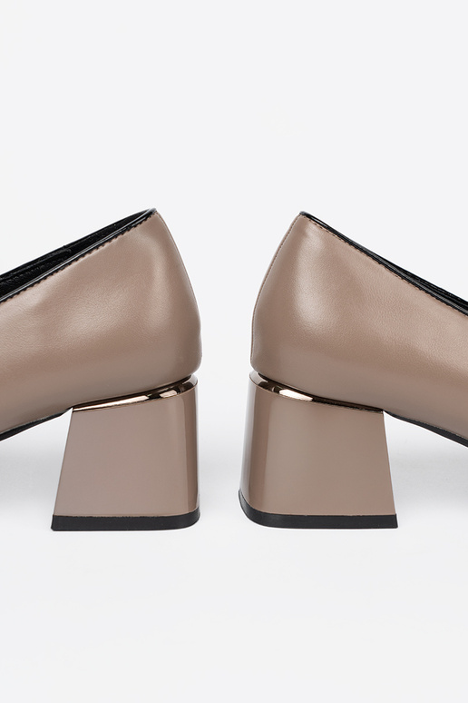 beige donne mezze scarpe sui tacchi alti