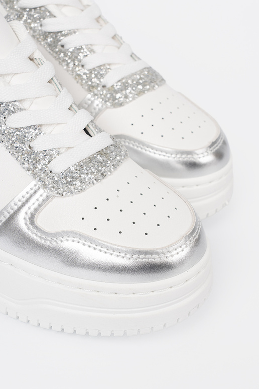 Bianco argento Scarpe modello sneakers z połyskującymi detalami
