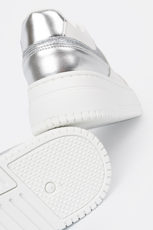 Bianco argento Scarpe modello sneakers z połyskującymi detalami