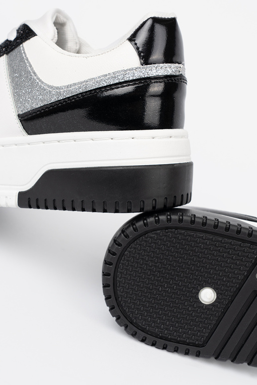 Nero e-Colore bianco Scarpe modello sneakers z połyskującymi argentomi detalami