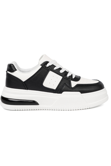 Elegante bianco e nero Scarpe modello sneakers z grubą podeszAą 2