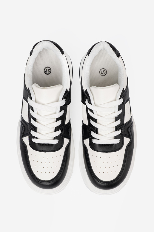 Elegante bianco e nero Scarpe modello sneakers z grubą podeszAą