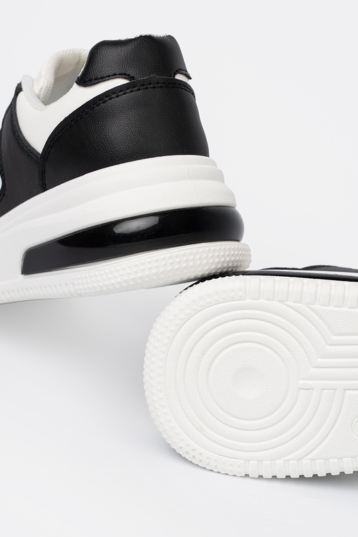 Elegante bianco e nero Scarpe modello sneakers z grubą podeszAą
