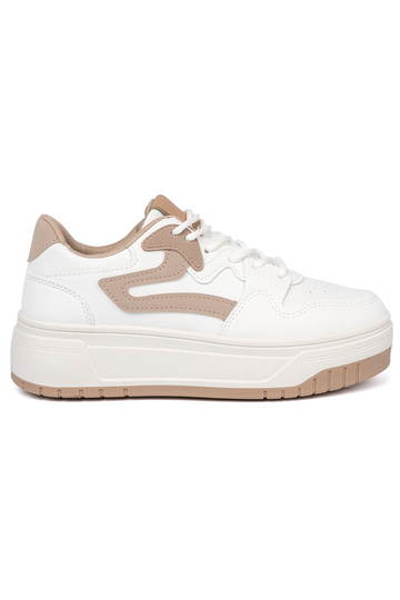 Bianco beige Scarpe modello sneakers con una piattaforma 2