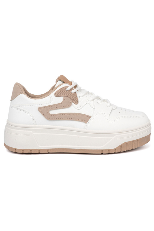 Bianco beige Scarpe modello sneakers con una piattaforma
