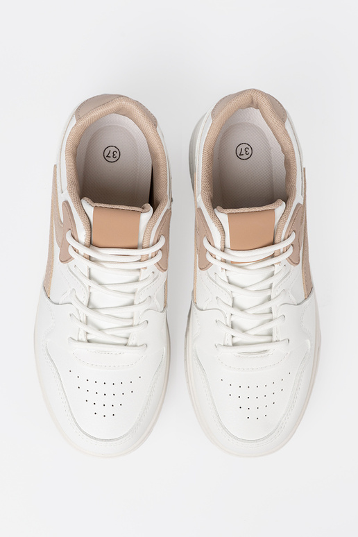 Bianco beige Scarpe modello sneakers con una piattaforma