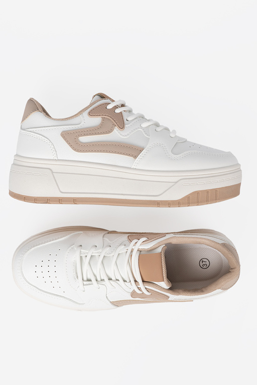 Bianco beige Scarpe modello sneakers con una piattaforma