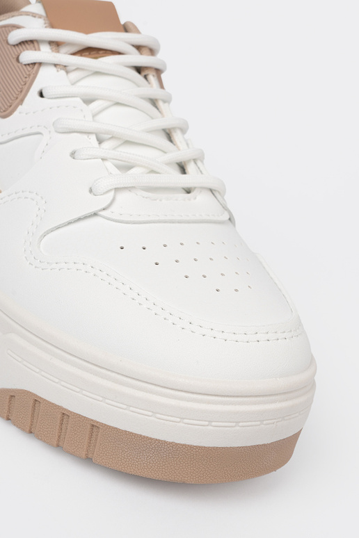 Bianco beige Scarpe modello sneakers con una piattaforma