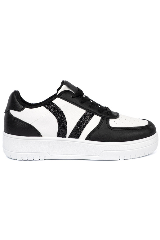 Elegante nero-Colore bianco Scarpe modello sneakers z luccichiooAymi AstaAkami