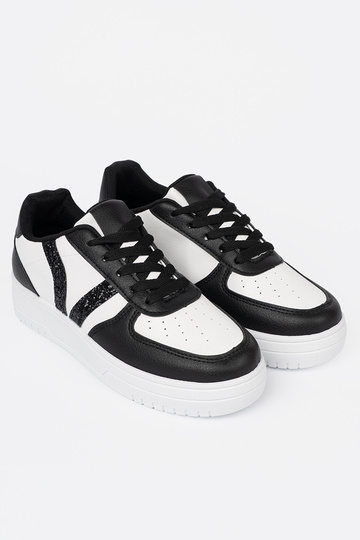 Elegante nero-Colore bianco Scarpe modello sneakers z luccichiooAymi AstaAkami