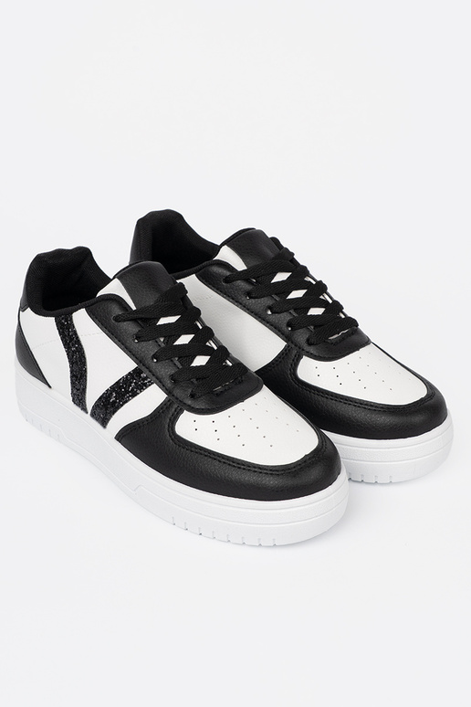 Elegante nero-Colore bianco Scarpe modello sneakers z luccichiooAymi AstaAkami