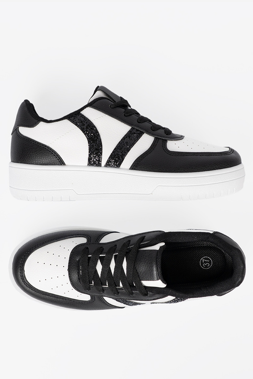 Elegante nero-Colore bianco Scarpe modello sneakers z luccichiooAymi AstaAkami