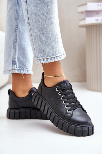 Sneakers da donna imbottite Big Star MM274617 nere 2