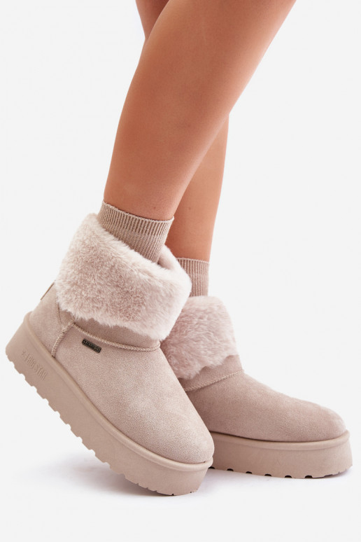 Stivali da neve con una piattaforma con una pelliccia Big Star OO274A107 colore avorio