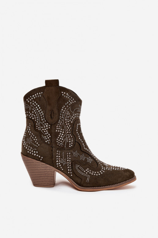 riscaldamento Femminile stivali stile coAboy Con decorazione colore kaki Lelira