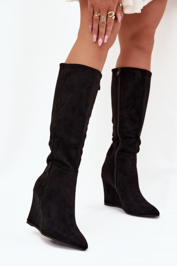 riscaldamento stivali da donna Su un cuneo colore nero Rosina