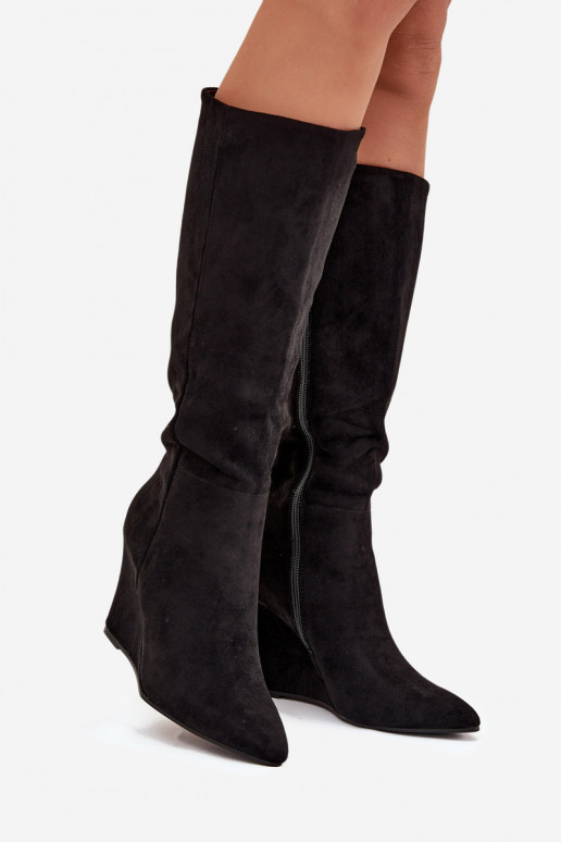 riscaldamento stivali da donna Su un cuneo colore nero Rosina