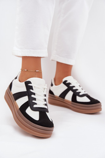 Scarpe sportive da donna con platforma bianche e nere Sivirae 2
