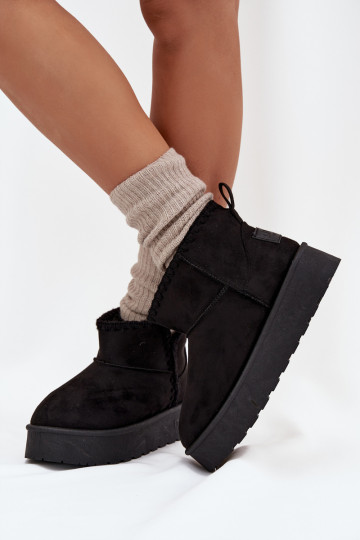Stivali da neve da donna con platforma e cuciture Big Star SS274128 color nero 2