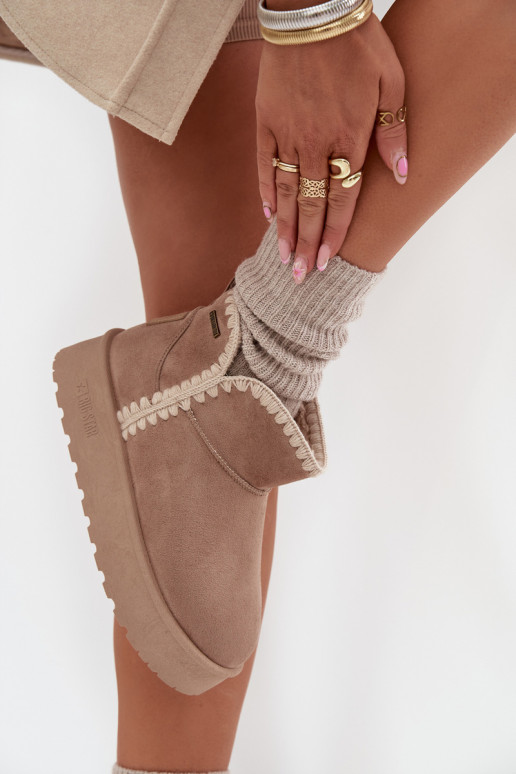 Stivali da neve Femminile con una piattaformaPrzeszyciami Big Star SS274129 beige