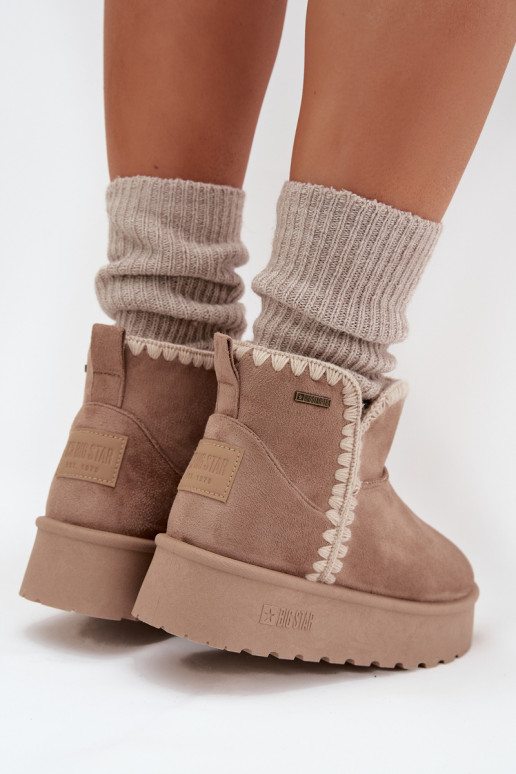 Stivali da neve Femminile con una piattaformaPrzeszyciami Big Star SS274129 beige