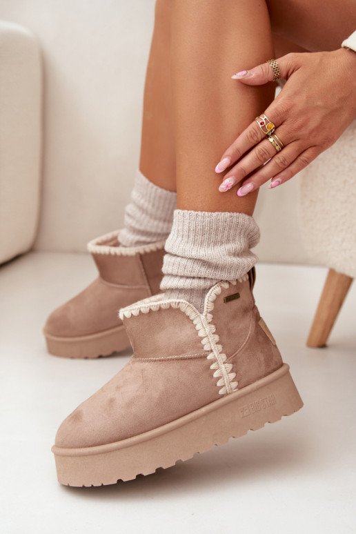 Stivali da neve Femminile con una piattaformaPrzeszyciami Big Star SS274129 beige