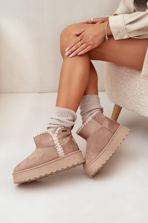 Stivali da neve Femminile con una piattaformaPrzeszyciami Big Star SS274129 beige