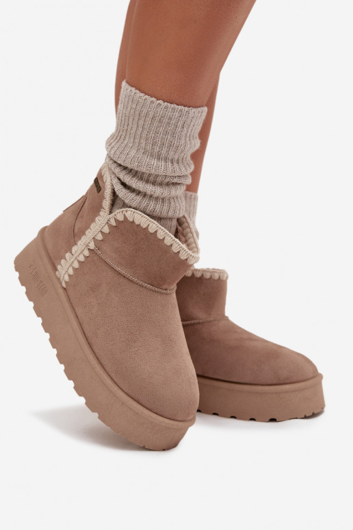 Stivali da neve Femminile con una piattaformaPrzeszyciami Big Star SS274129 beige